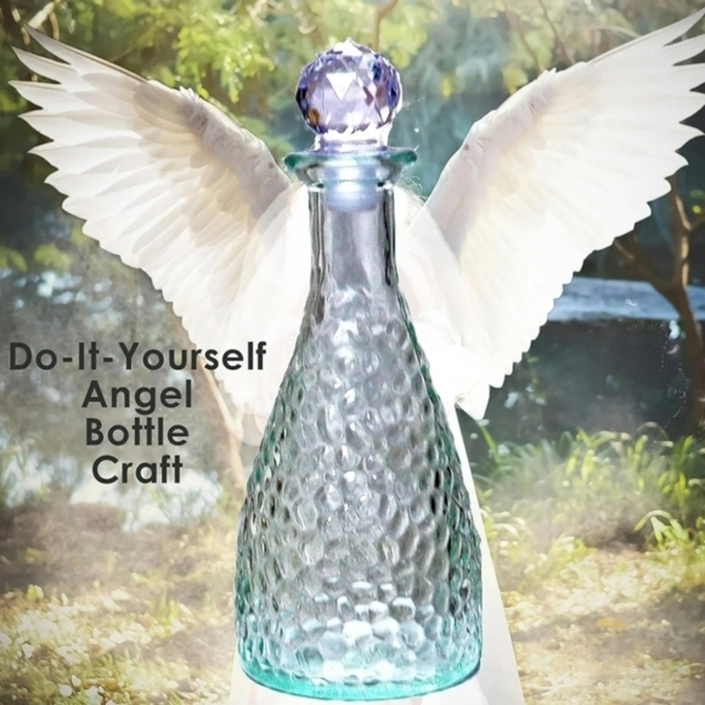 Decorative Hammered Glass Bottles with Stoppers, 6.875 x‎ 2.625 in. - Picture 7 of 12
